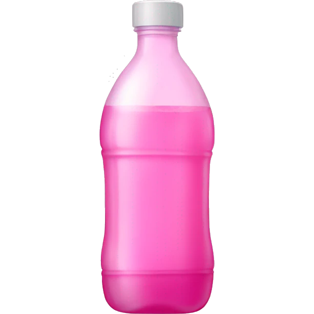 plastic bottle with crystaline pink liquid emoji
