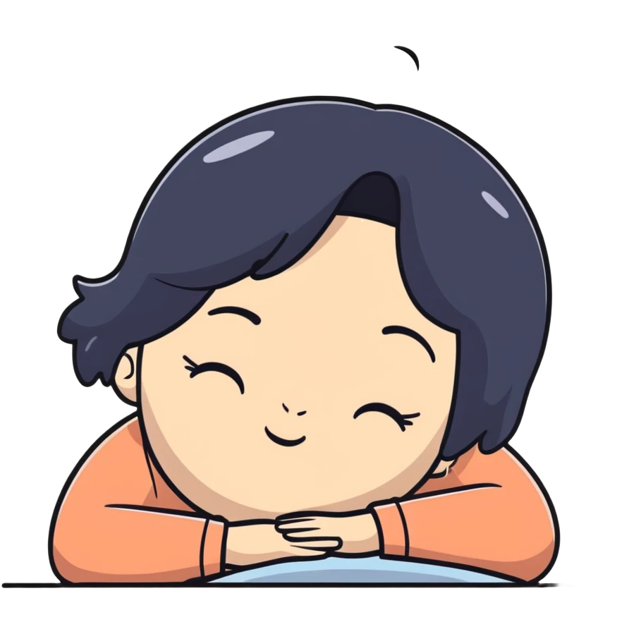 A girl with black hair that’s sick trying not to fall asleep emoji