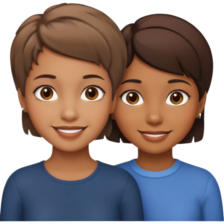 Two brown girls short hair emoji