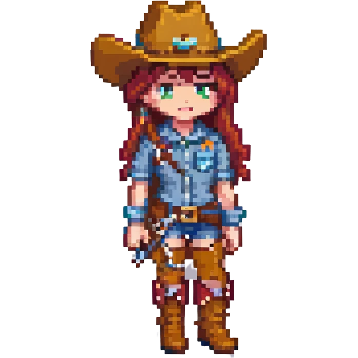 cowgirl, cute, vibrant colors emoji