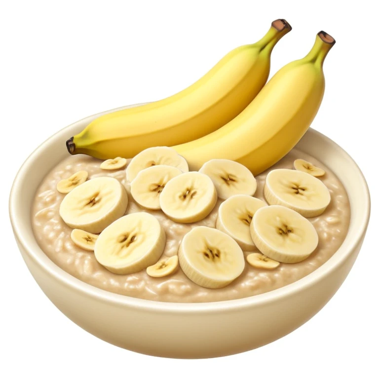 oatmeal with banana emoji