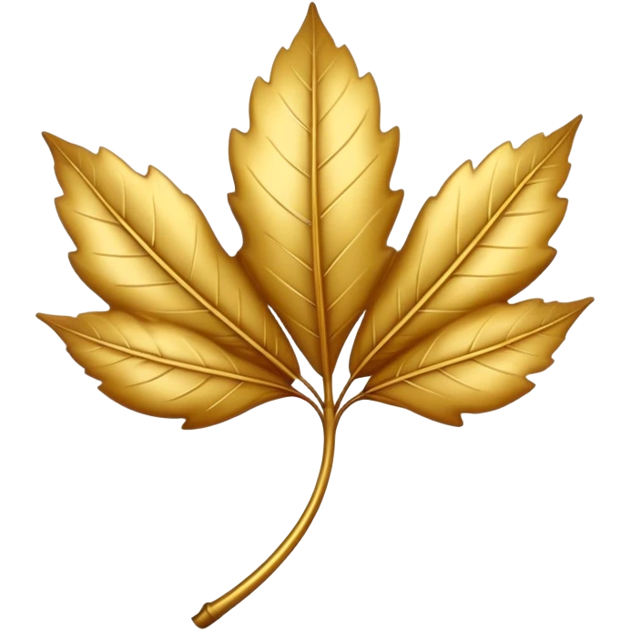 an elegant golden leaf, a bit round but minimal and elicits a feeling of rarity emoji