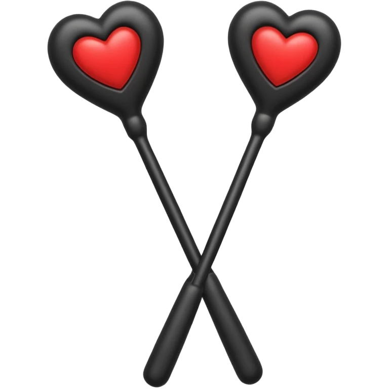 two black massage wands with a heart centred above them emoji