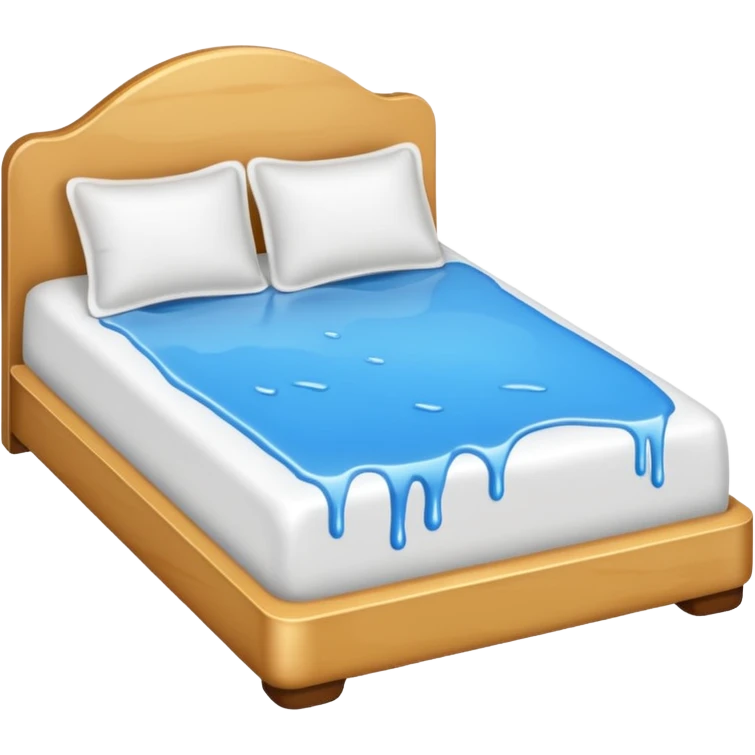 Bed with white paint across it and dripping down   emoji