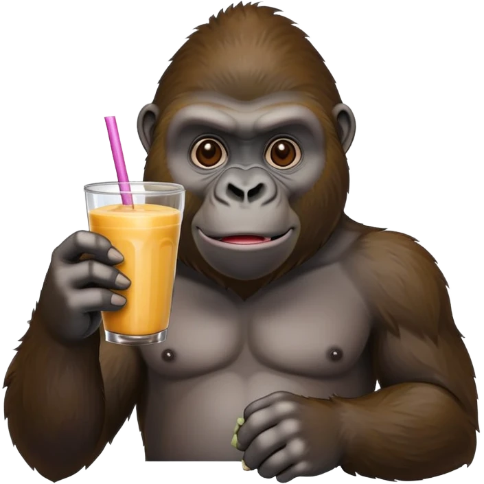 gorille avec un smoothie emoji