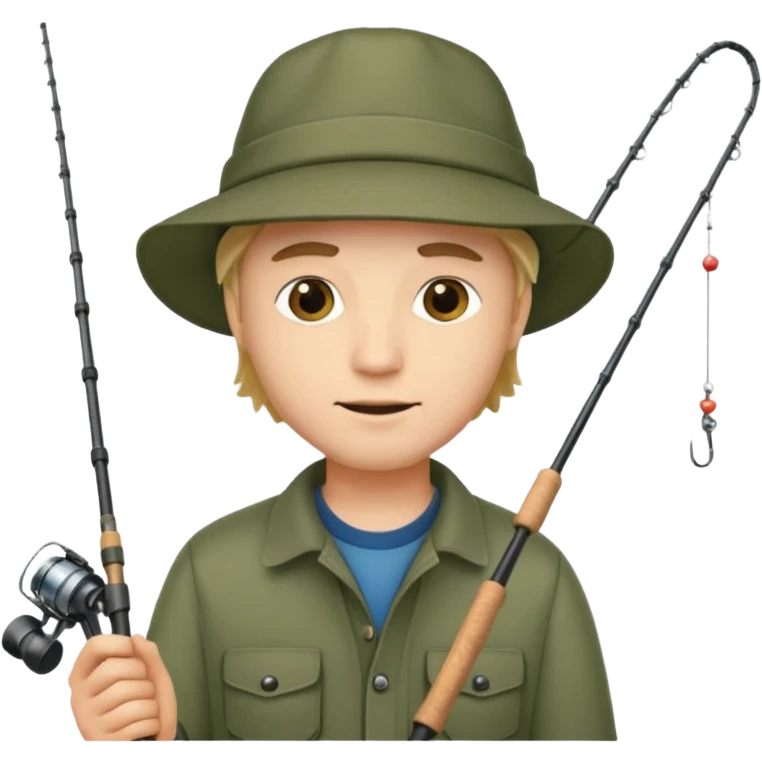 a man holding a fishing rod emoji