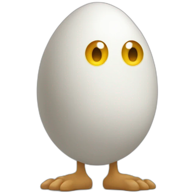 egg with two eyes, two arms, and two legs (standing, io17, facing forward) pants down at ankles emoji