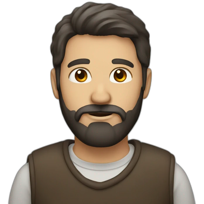 man with dark brown and white beard emoji