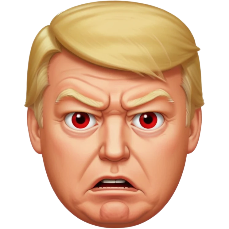 Donald Trump is very furious. Red with anger. photorealistic. high quiality  emoji