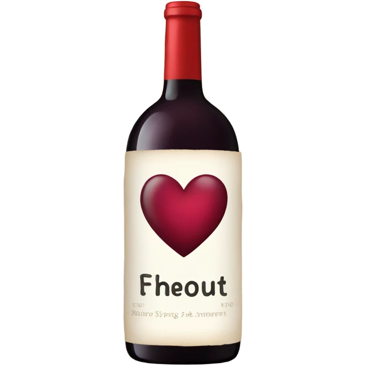 Wine with heart label emoji