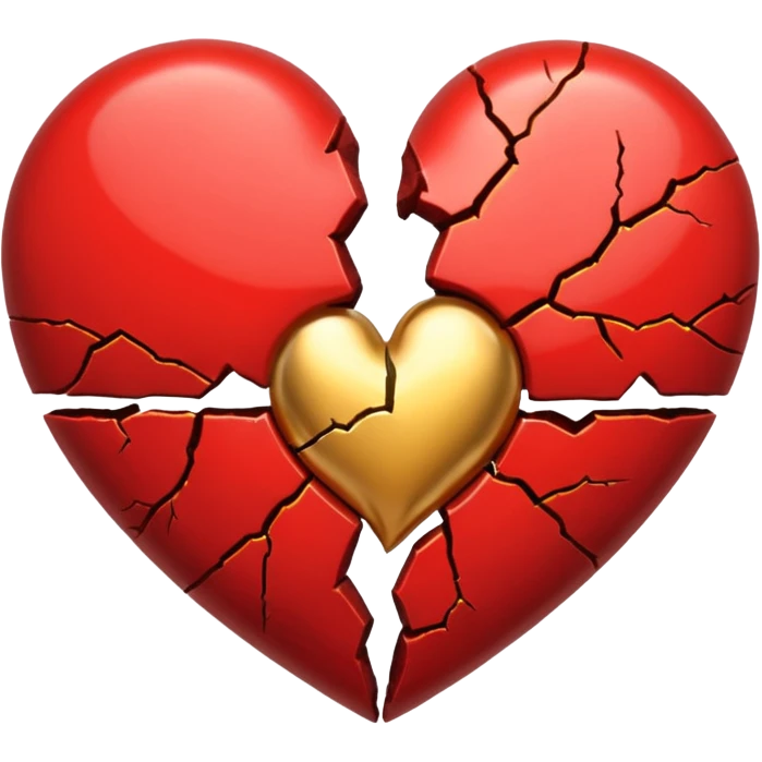 Make a heart with one crack down the middle making it split into two. Fill the crack fully with gold so that it looks like a normal heart with gold cracks on it emoji