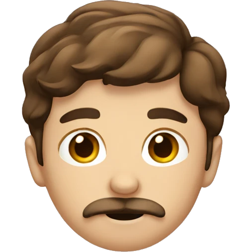 brown-haired boy with mustache emoji