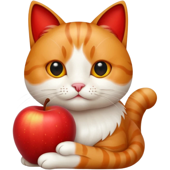 Gato com uma maça  emoji