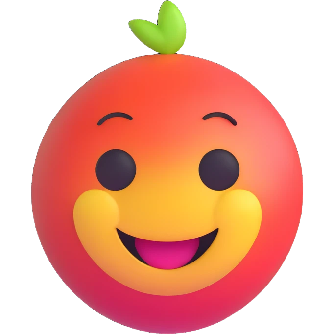 3D smiley emoji, round shape, heart eyes, with the text "cuki" emoji