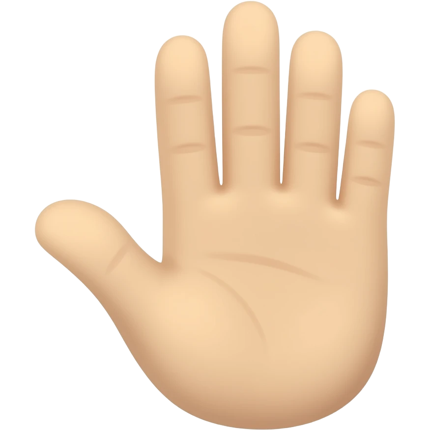 Open hand turned flat side emoji