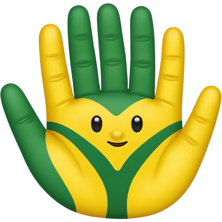 An oregon O made out of hands that are yellow and green emoji