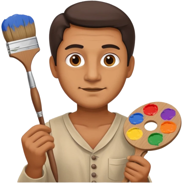 Ancient  man  with paint brush  emoji