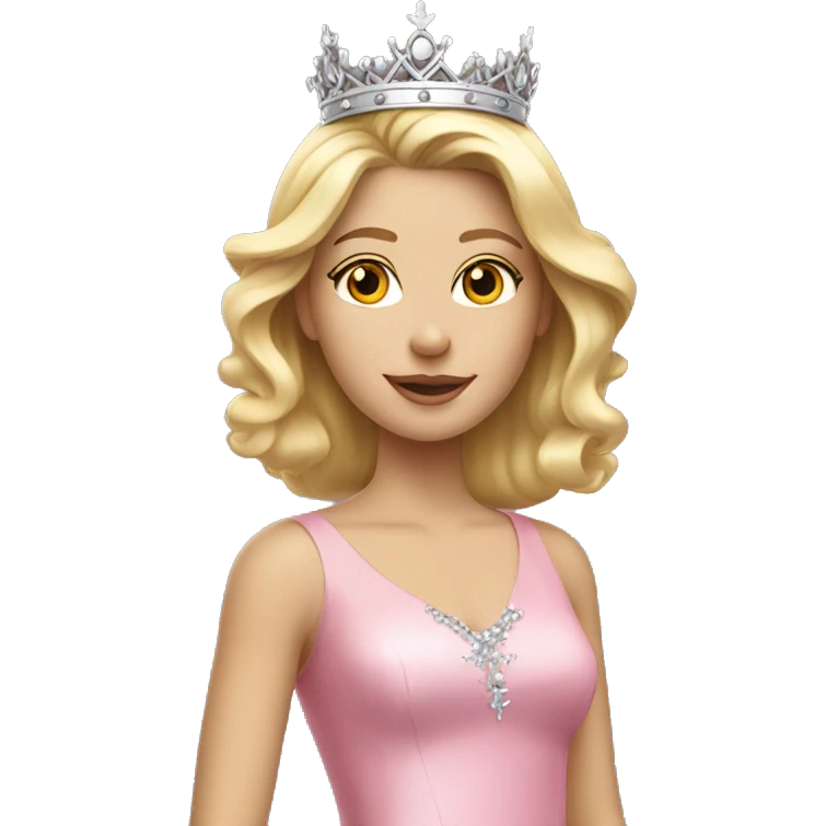 Blonde girl wearing a pink gown and silver crown emoji