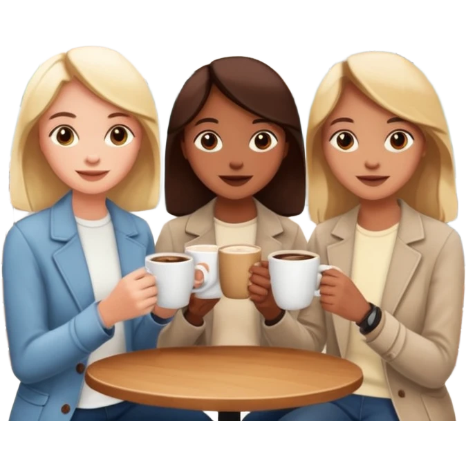 People drinking coffee outside a coffee shop on a patio emoji