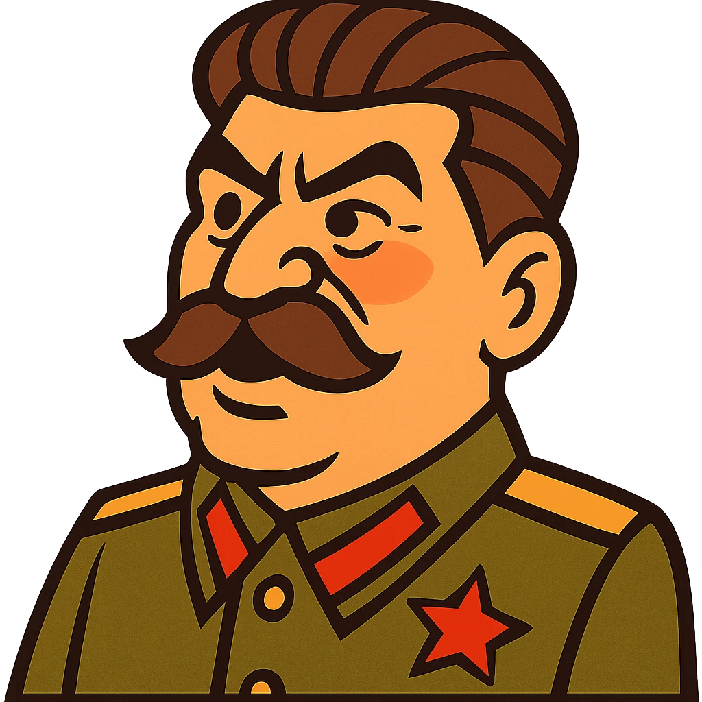 cartoonish caricature of Stalin with exaggerated features emoji