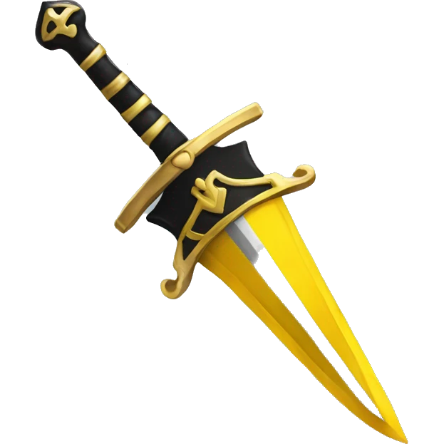 Yellow and black  sword  emoji