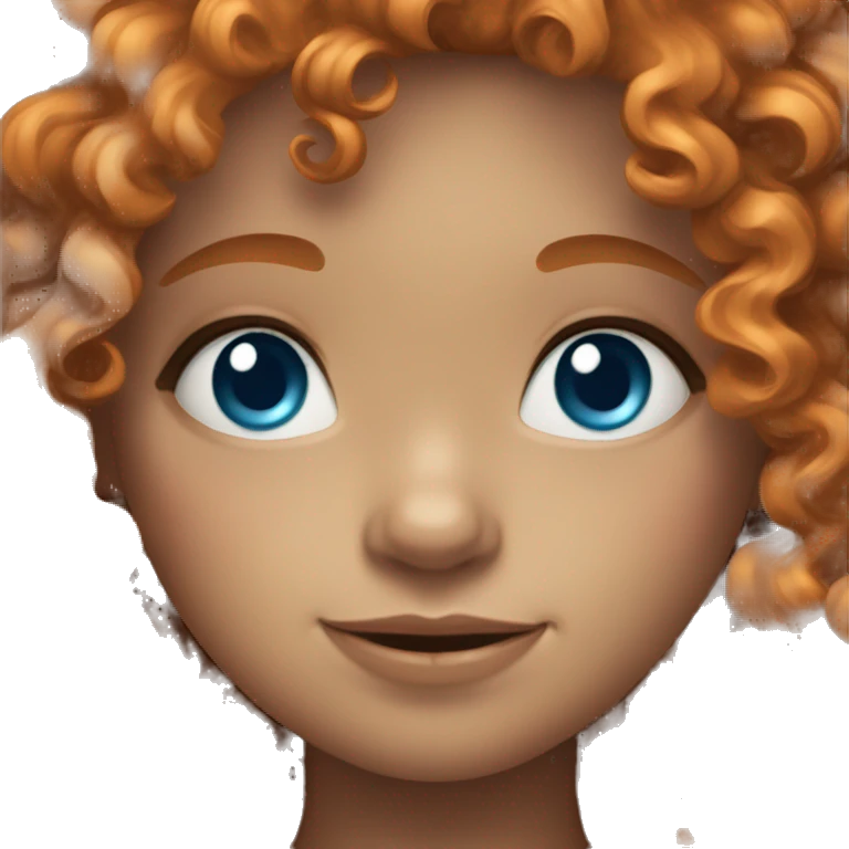 curly haired ginger girl with blue eyes emoji
