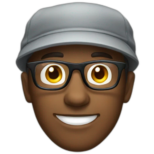 man with glasses and cap emoji