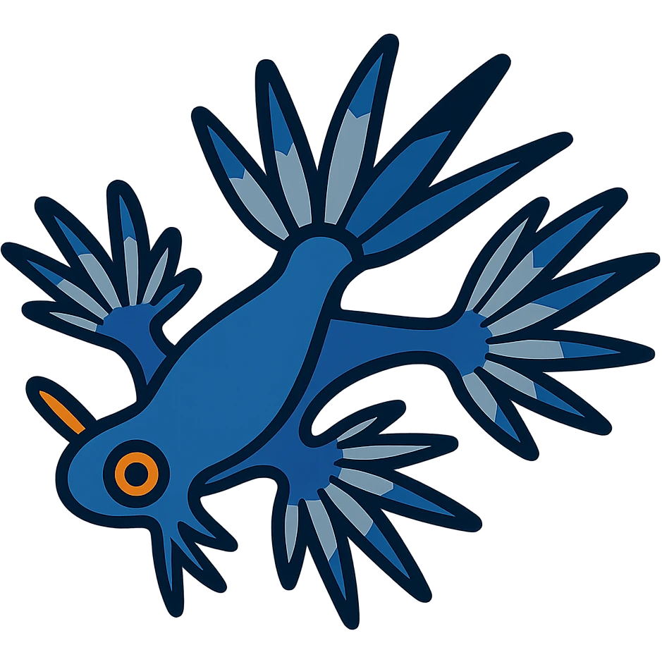 Glaucus atlanticus blue dragon sea slug emoji
