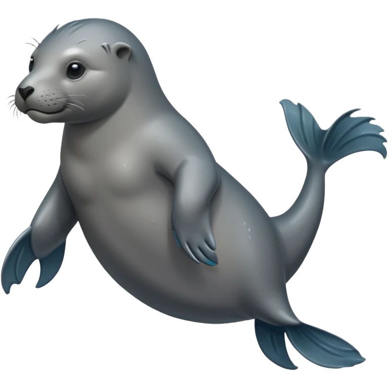 scary grey sea lion full body emoji