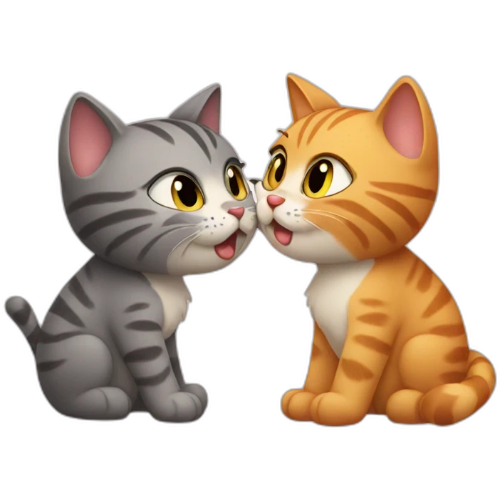Two cats kissing  emoji
