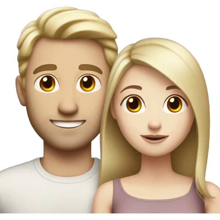Pale brunette girl with pale blonde husband  emoji
