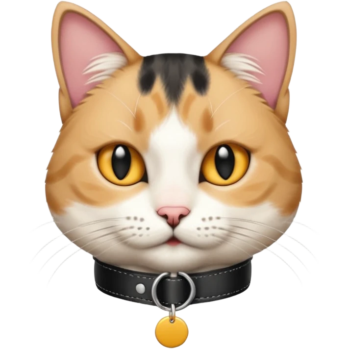 Cat with tag collar, half body emoji