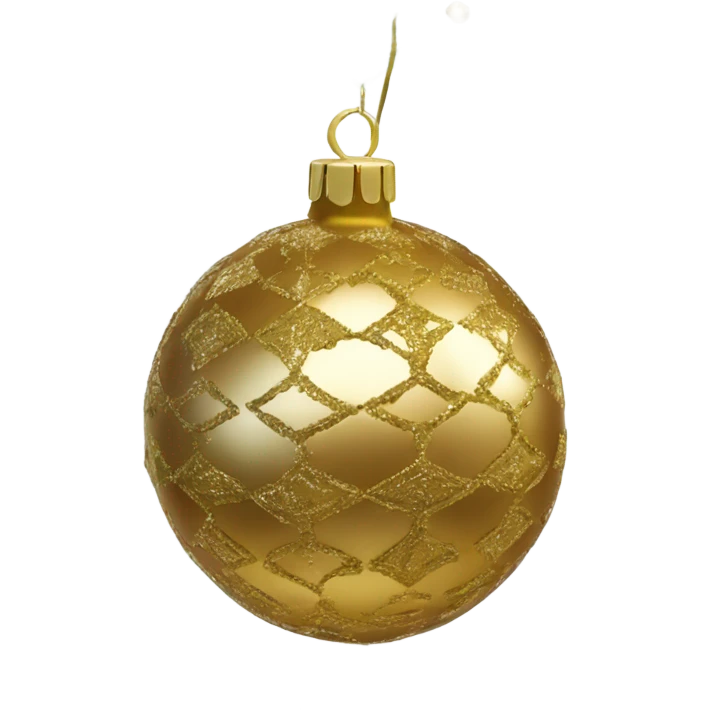 Realistic metallic Christmas gold ornament emoji