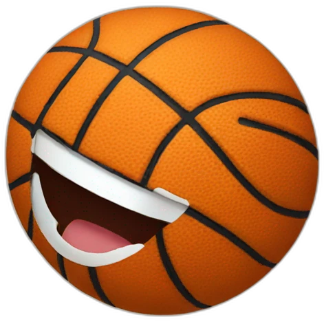 Basketball with smile emoji