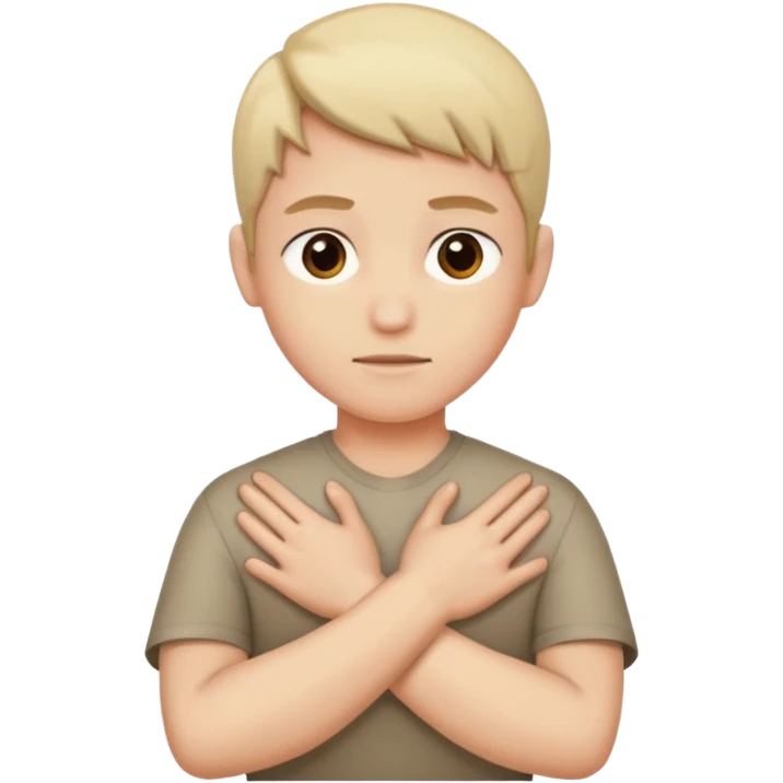 A person crosses their arms over their chest, forming a cross. emoji