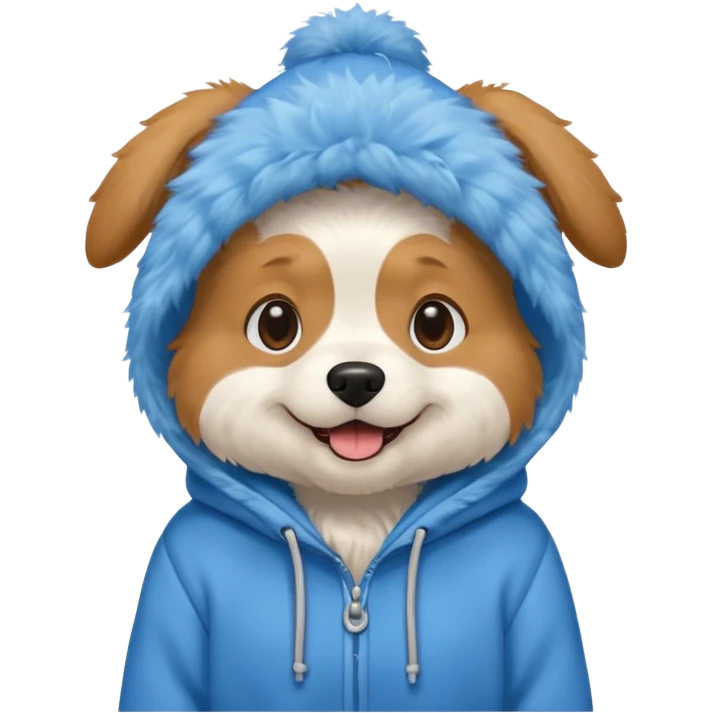 Dog wearing hoodie emoji