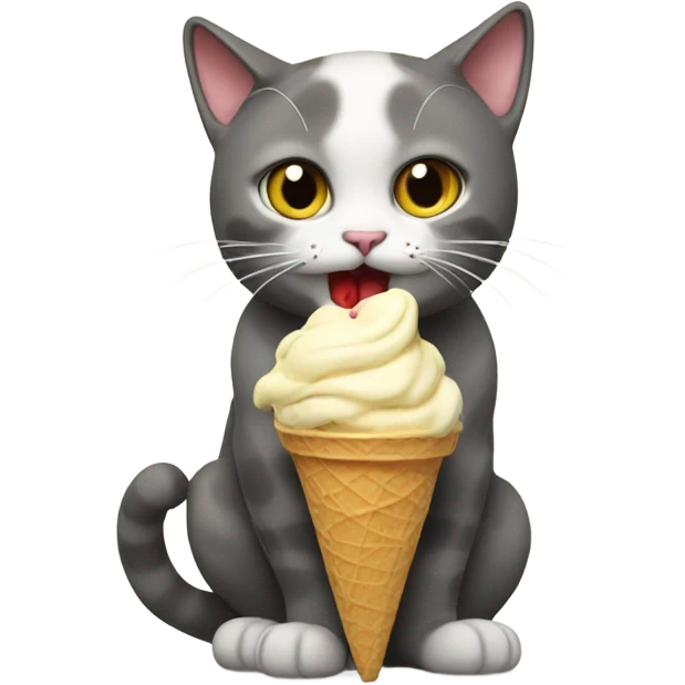 Cat eating ice cream emoji