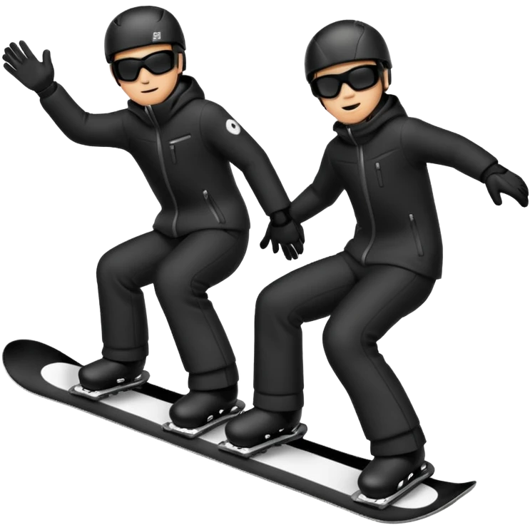 snowboard men in black emoji