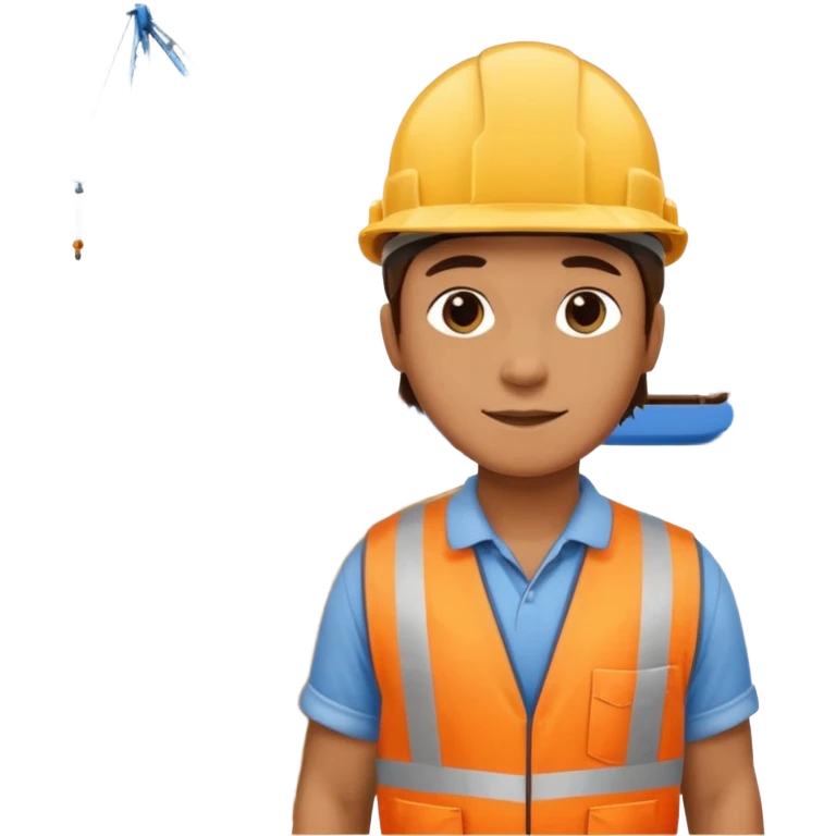 Worker with pallet in port area, import. emoji