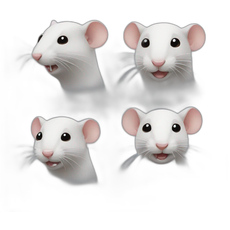 Rat with 3 heads emoji