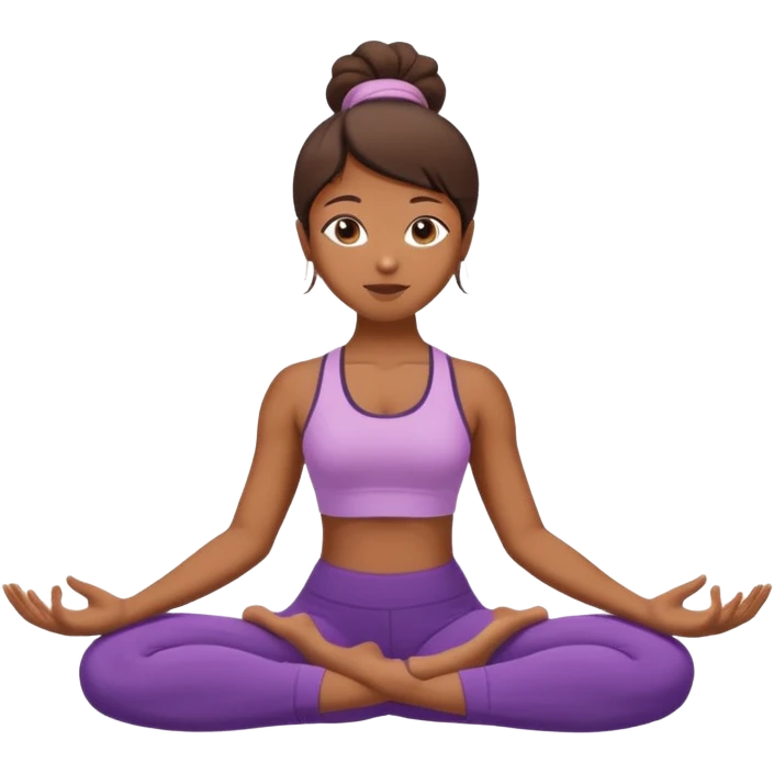 Fille qui fait yoga brune emoji