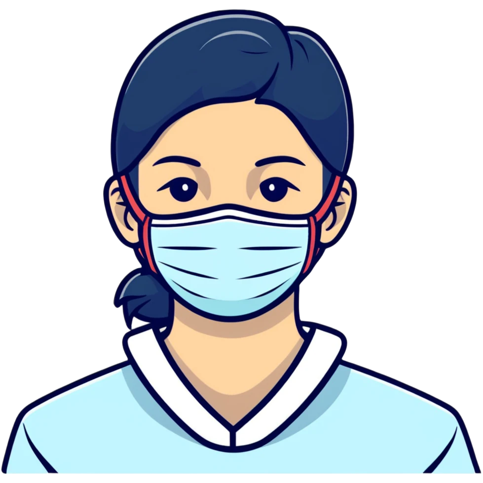 disposable surgical face mask for covid protection, isolated emoji