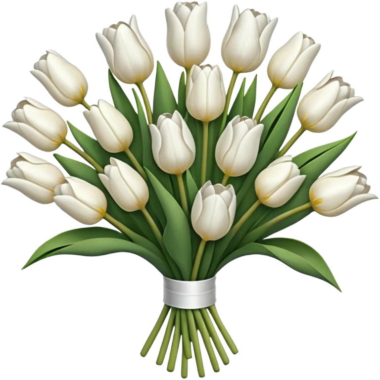 white tulip bouquet  emoji