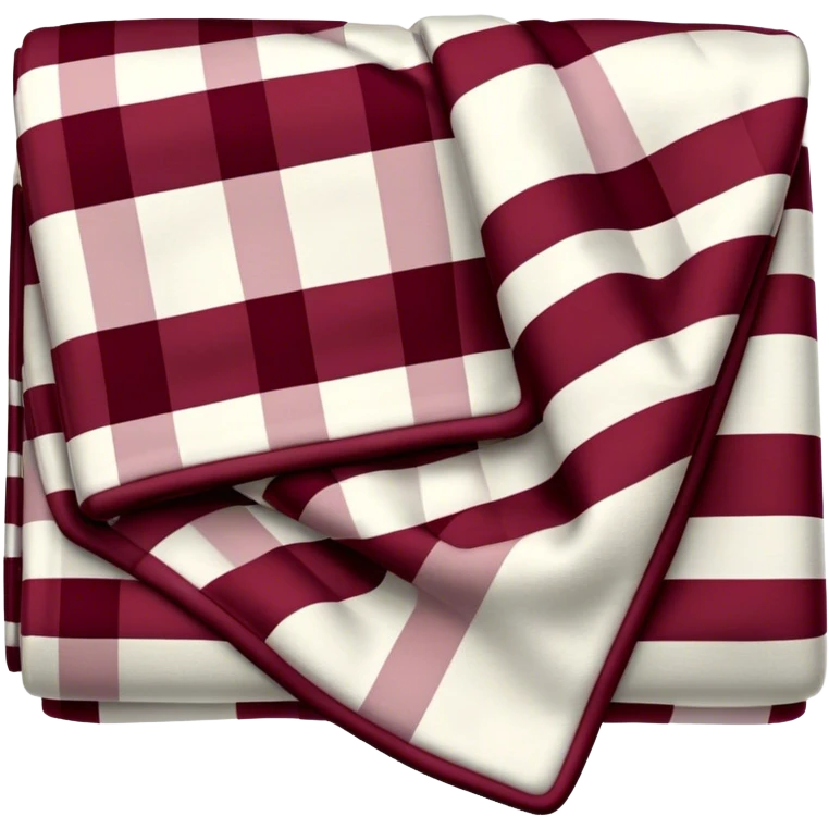Plad white and Burgundy blanket folded  emoji