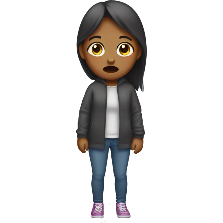 Girl feeing cramps emoji