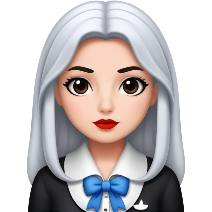 Pretty woman dressed as Wednesday  emoji
