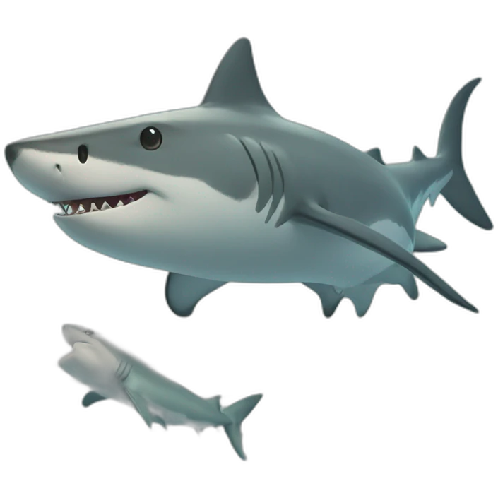 Un chat sur un requin emoji