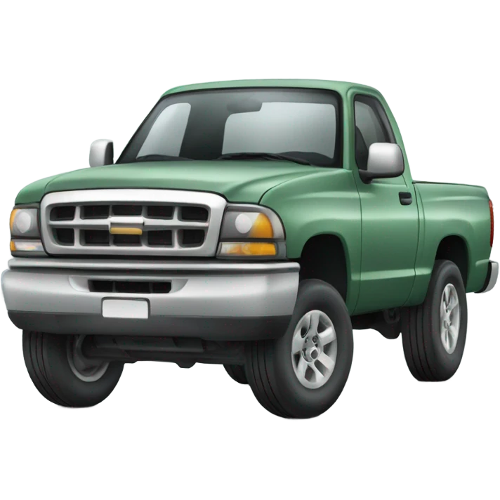 greenish grey pickup truck emoji