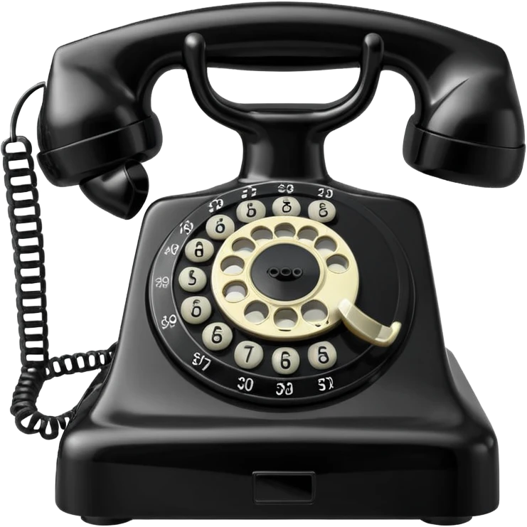 vintage rotary dial telephone, classic plastic body. emoji