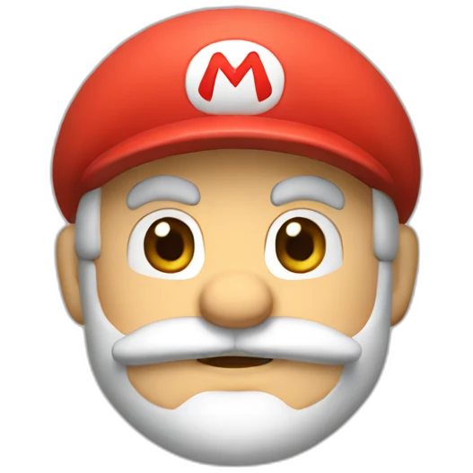 mario with white hair and white beard emoji
